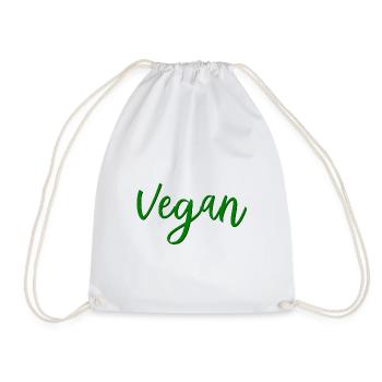 Vegan - Veganerin - Veganer - Turnbeutel - Weiß - Vorne