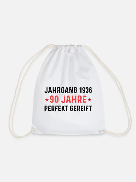 Jahrgang 1936 – 90 Jahre perfekt gereift - Turnbeutel - Weiß