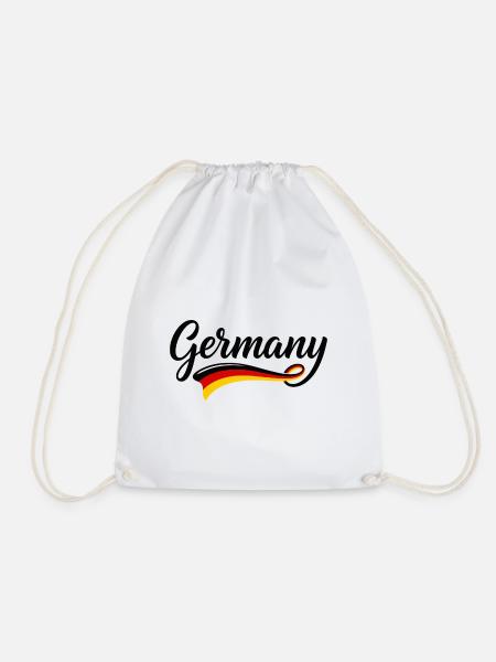 Eleganter Germany Schriftzug Schwarz Rot Gold - Turnbeutel - Weiß