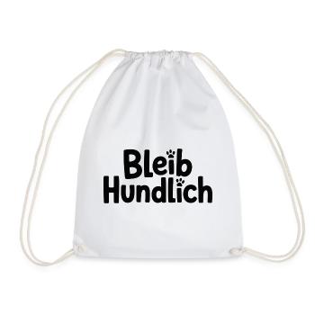 Bleib Hundlich Typografie Pfoten - Turnbeutel - Weiß - Vorne