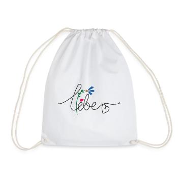 Flower Heart - Drawstring Bag - white - Front
