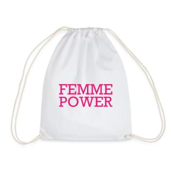 femme Power - Woman - Women - Women's Power - Women - Drawstring Bag - white - Front