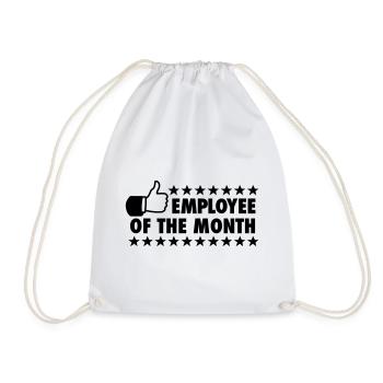 employee of the month - Drawstring Bag - white - Front
