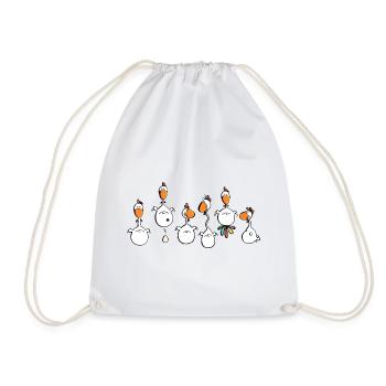 Crazy Chickens - Chicken - Hens - cock - Drawstring Bag - white - Front