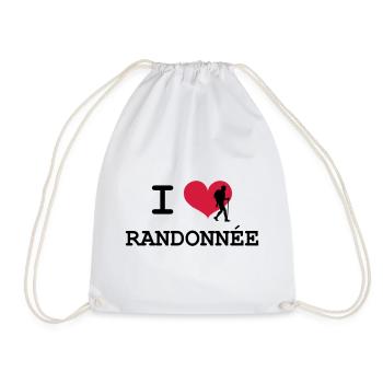 I Love Randonnée - Sac de sport léger - blanc - Devant