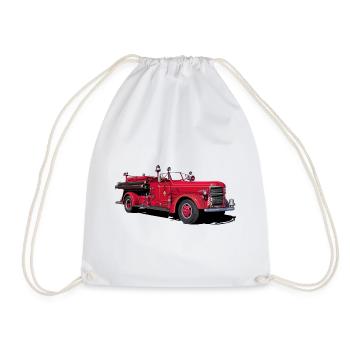 Voiture de collection de pompier - Sac de sport léger - blanc - Devant