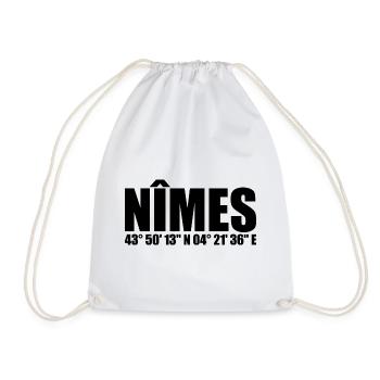 Nîmes Koordinaten - Turnbeutel - Weiß - Vorne