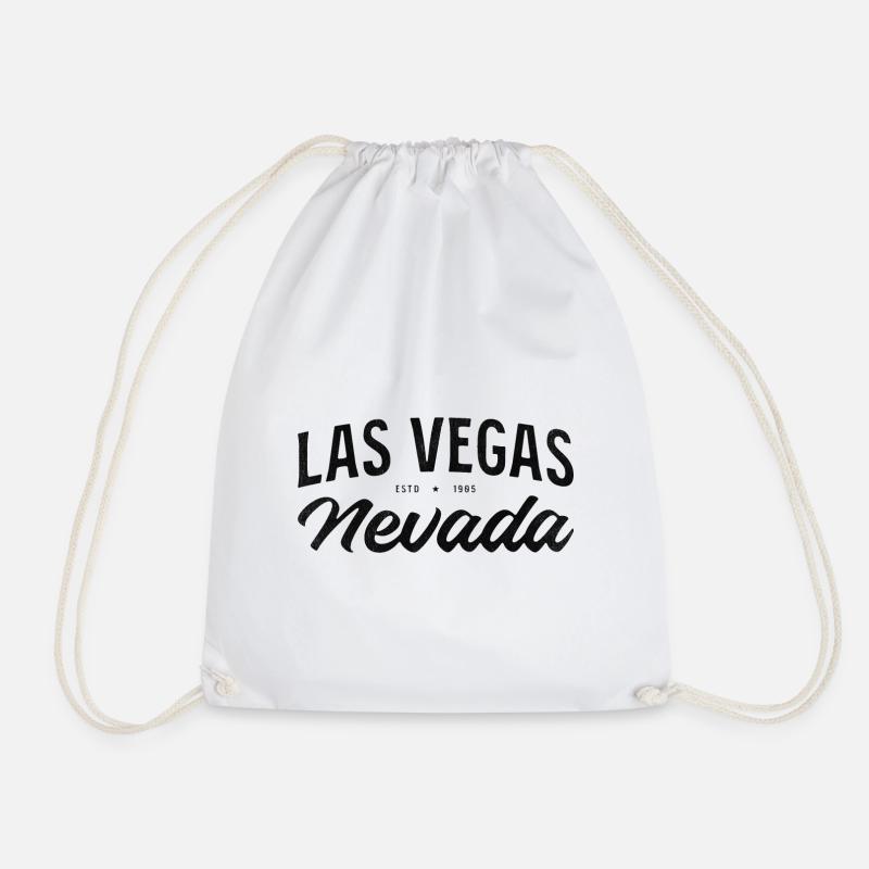 Las Vegas Nevada Estd 1985 Script - Drawstring Bag - white