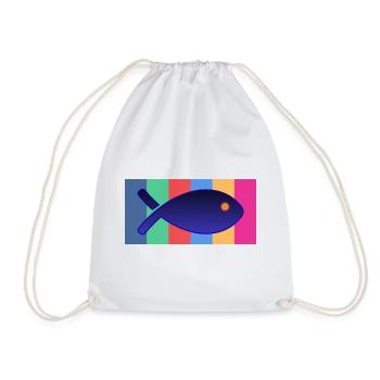 Fisch - Turnbeutel - Weiß - Vorne