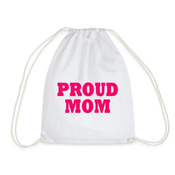 Proud mom - Drawstring Bag - white - Front