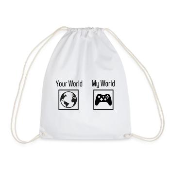 Gaming - your world my world - Turnbeutel - Weiß - Vorne