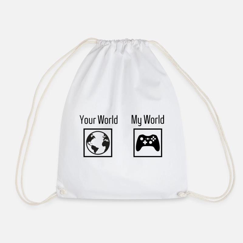 Gaming - your world my world - Drawstring Bag - white