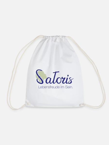 Satoris-Logo, die Marke für bewusste Menschen - Turnbeutel - Weiß