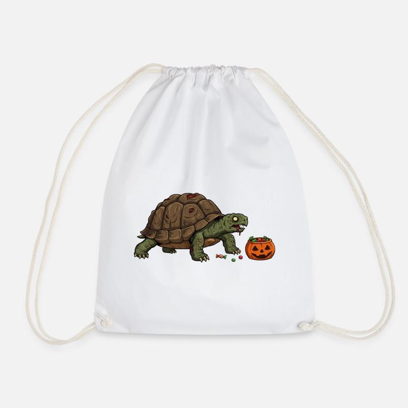 Haunted Turtle Halloween Candy - Drawstring Bag - white