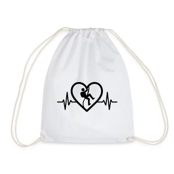 Climbing Heart - Drawstring Bag - white - Front