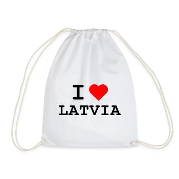 Ich liebe Lettland - I love Latvia - Turnbeutel - Weiß - Vorne