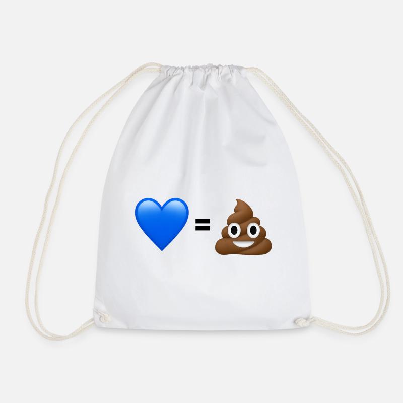 AfD ist Kacke - 💙 = 💩 (Bright Design) - Turnbeutel - Weiß