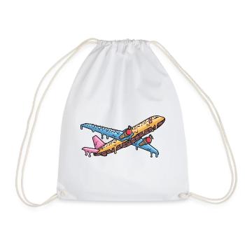 Flugzeug Flieger Eiscreme Kinder Jungen Pilot - Drawstring Bag - white - Front