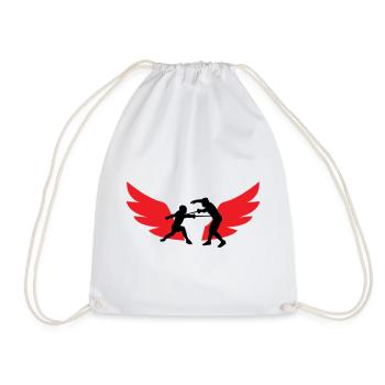 Winged Fencer: The Speed of Sword and Iron - Drawstring Bag - white - Front