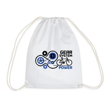 Awesome Gear System Bike Nerd - Drawstring Bag - white - Front