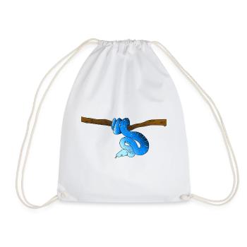 Blue Snake - Drawstring Bag - white - Front