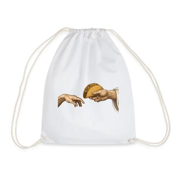 Taco – The Creation (Funny Taco) - Drawstring Bag - white - Front