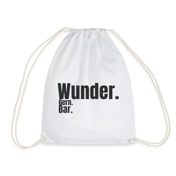 Wunder. Gern. Bar. – Humorvolles Typografie Design - Turnbeutel - Weiß - Vorne