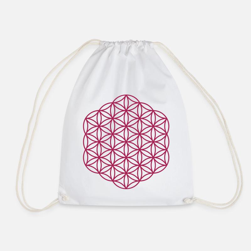 Blume des Lebens - Hexagon - Turnbeutel - Weiß