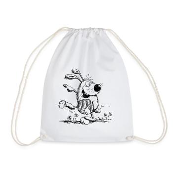 Funny easter bunny with easter egg - easter - Drawstring Bag - white - Front