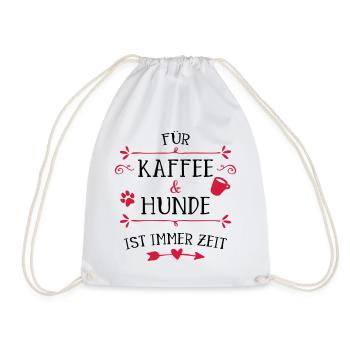 Herzpfote Kaffee Rahmen - Turnbeutel - Weiß - Vorne