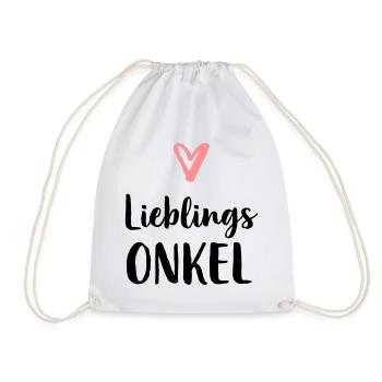 Lieblings Onkel Herz Geschenk Geburtstag - Turnbeutel - Weiß - Vorne