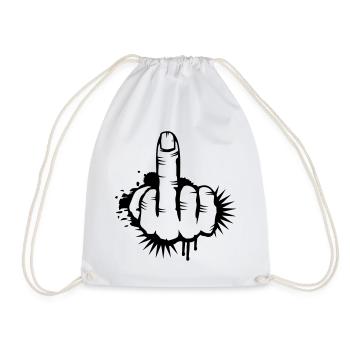 Middle finger Graffiti - Drawstring Bag - white - Front