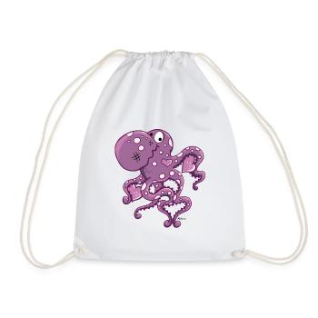 Amorous Octopus - Drawstring Bag - white - Front