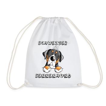 Großer Schweizer Sennenhund - Turnbeutel - Weiß - Vorne