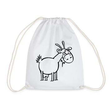 Little Goat - Goats - Animal - Gift - Cartoon - Drawstring Bag - white - Front