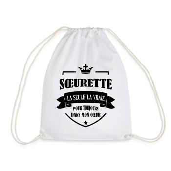 Soeur Sœur Naissance Bébé Soeurette Famille - Drawstring Bag - white - Front