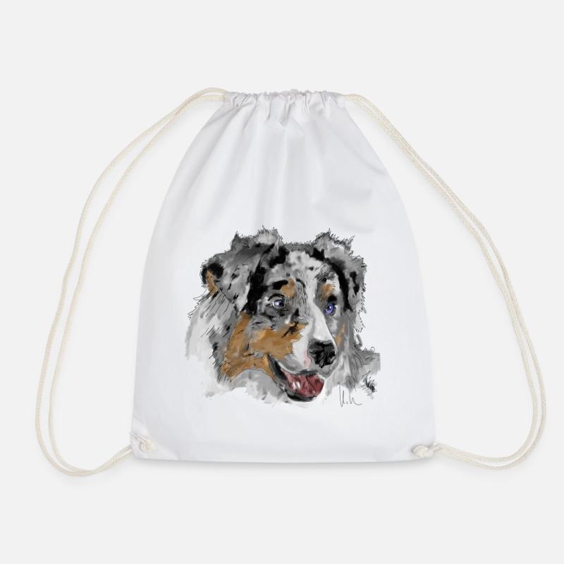 Australian Shepherd - Turnbeutel - Weiß