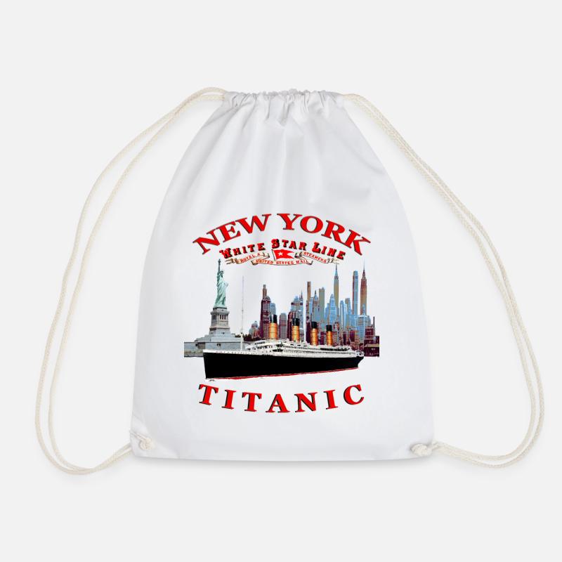 TITANIC NEW YORK 1624 Louis RUNEMBERG © Adagp - Drawstring Bag - white
