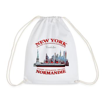 PAQUEBOT NORMANDIE NEW YORK Louis RUNEMBERG ©Adagp - Sac de sport léger - blanc - Devant