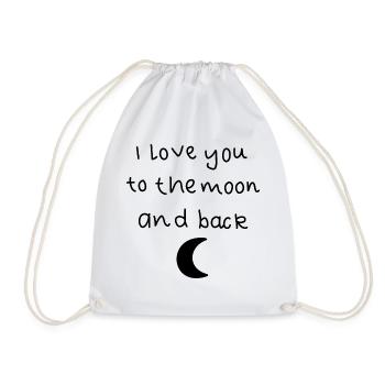 Love Moon Saying - Drawstring Bag - white - Front
