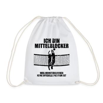 Ich bin Mittelblocker - Turnbeutel - Weiß - Vorne