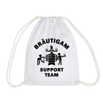 Bräutigam Support Team (JGA Polterabend Bierfass) - Turnbeutel - Weiß - Vorne