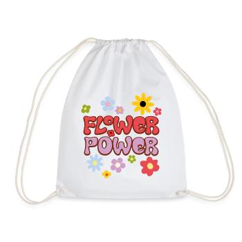 Flower Power - Turnbeutel - Weiß - Vorne