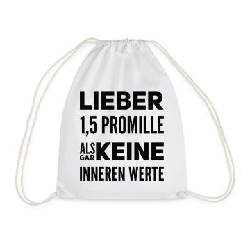 Lieber 1.5 Promille Lustiger Sauf Spruch - Turnbeutel - Weiß - Vorne