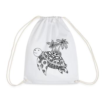 Tortue avec une île sur le dos - Sac de sport léger - blanc - Devant