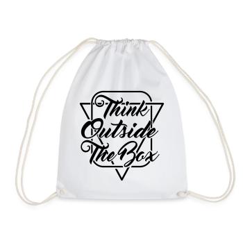 Think outside the box - Creativity - Customizable - Drawstring Bag - white - Front