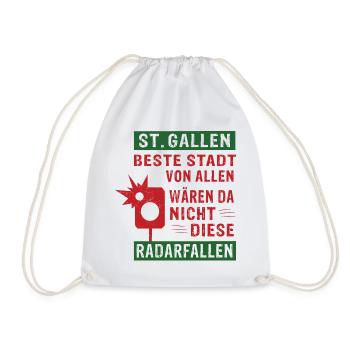 St.Gallen beste Stadt von allen Radarfallen - Turnbeutel - Weiß - Vorne