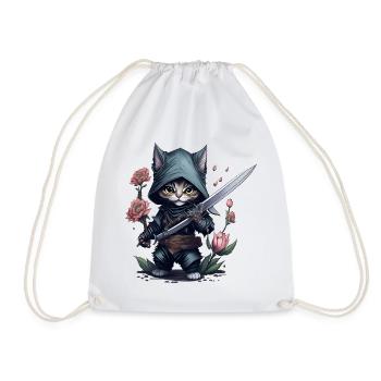 Die ultimative Ninja-Katze - Turnbeutel - Weiß - Vorne