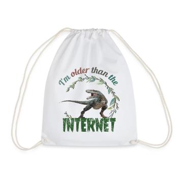 I'm older than the Internet + Dinosaur retro - Drawstring Bag - white - Front