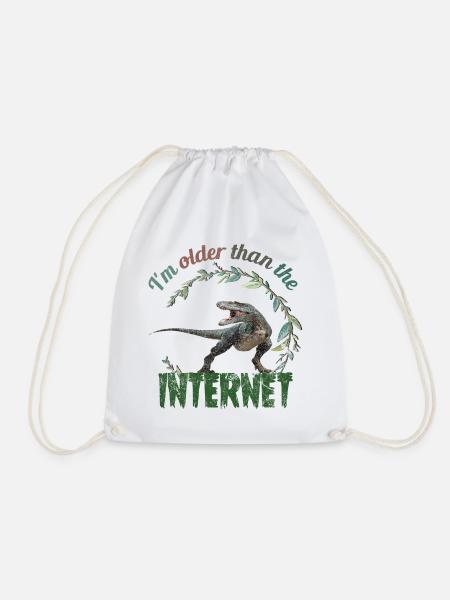 I’m older than the Internet + Dinosaur retro - Turnbeutel - Weiß